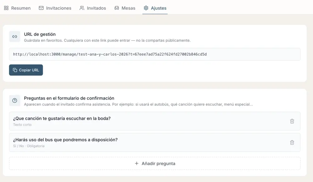 Decidís qué se pregunta al confirmar