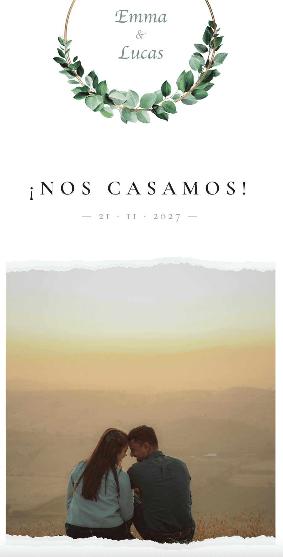 Invitación de boda digital de Qelebra — diseño Classic Love
